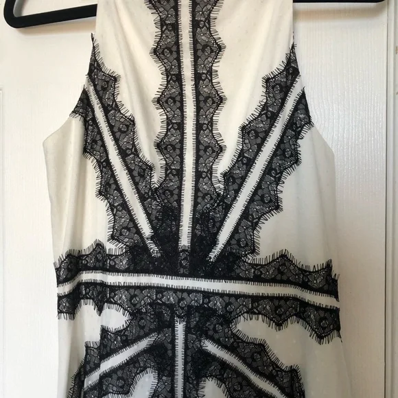 Aidan by Aidan mattox point D’esprit Gown White and black Size: 12 - Picture 4 of 7